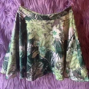 Tropical Green Mini Skater Skirt